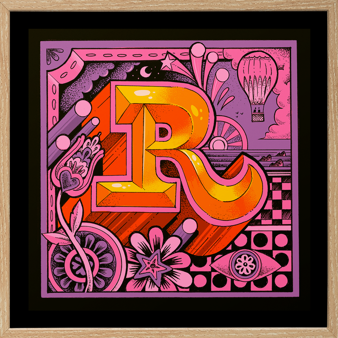 Letter 'R' - Giclée print